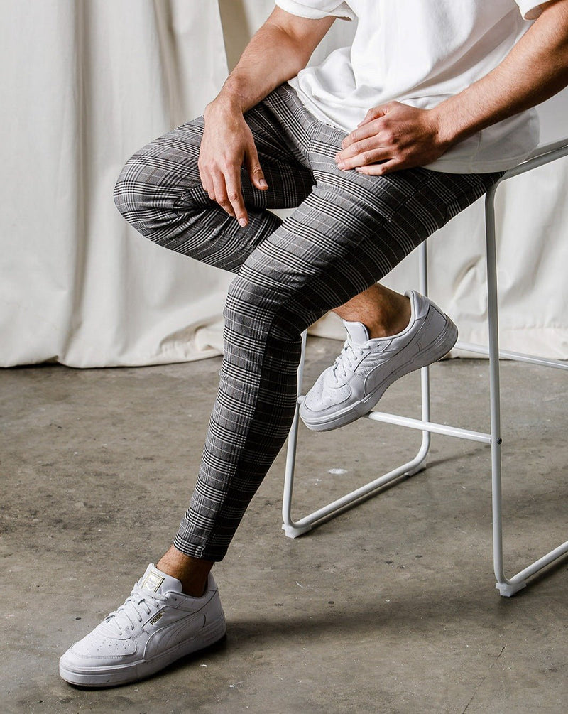 Essential Suit Checked Pants Regular Sterling Grey | SHAPING NEW TOMORROW