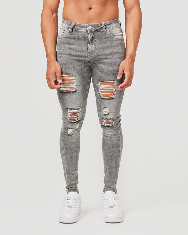 Grey Ripped Jeans