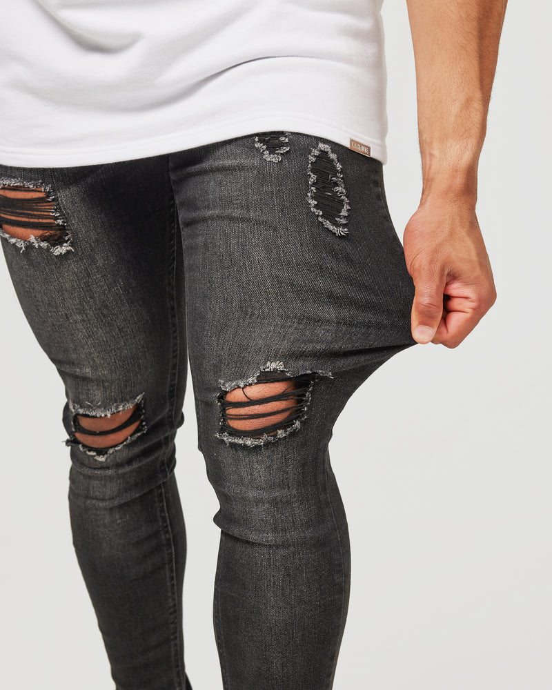 Faded Black Ripped Jeans