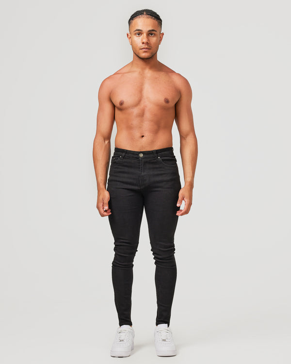 Front of Black Ripped Jeans for men
