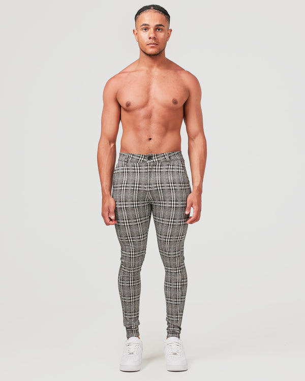 Mens Grey Checkered Pants  Buy Checked Pants  La Haute  la haute couture