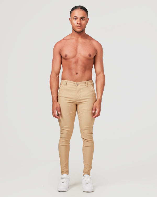 Front of Beige Chino Pants for men