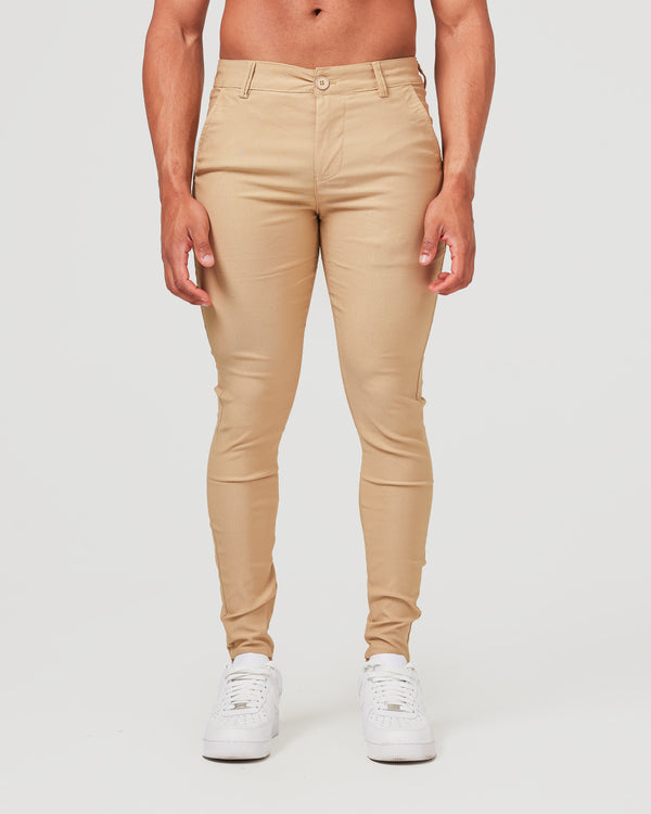 Up close photo of Beige Chino Pants