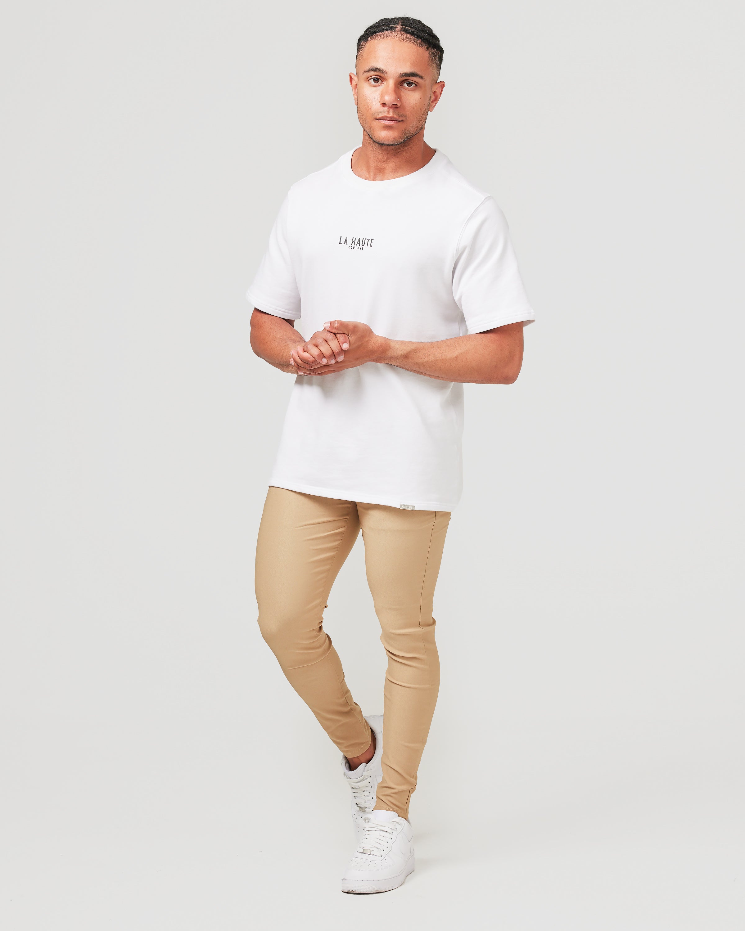 Beige Stretch Chino Pants