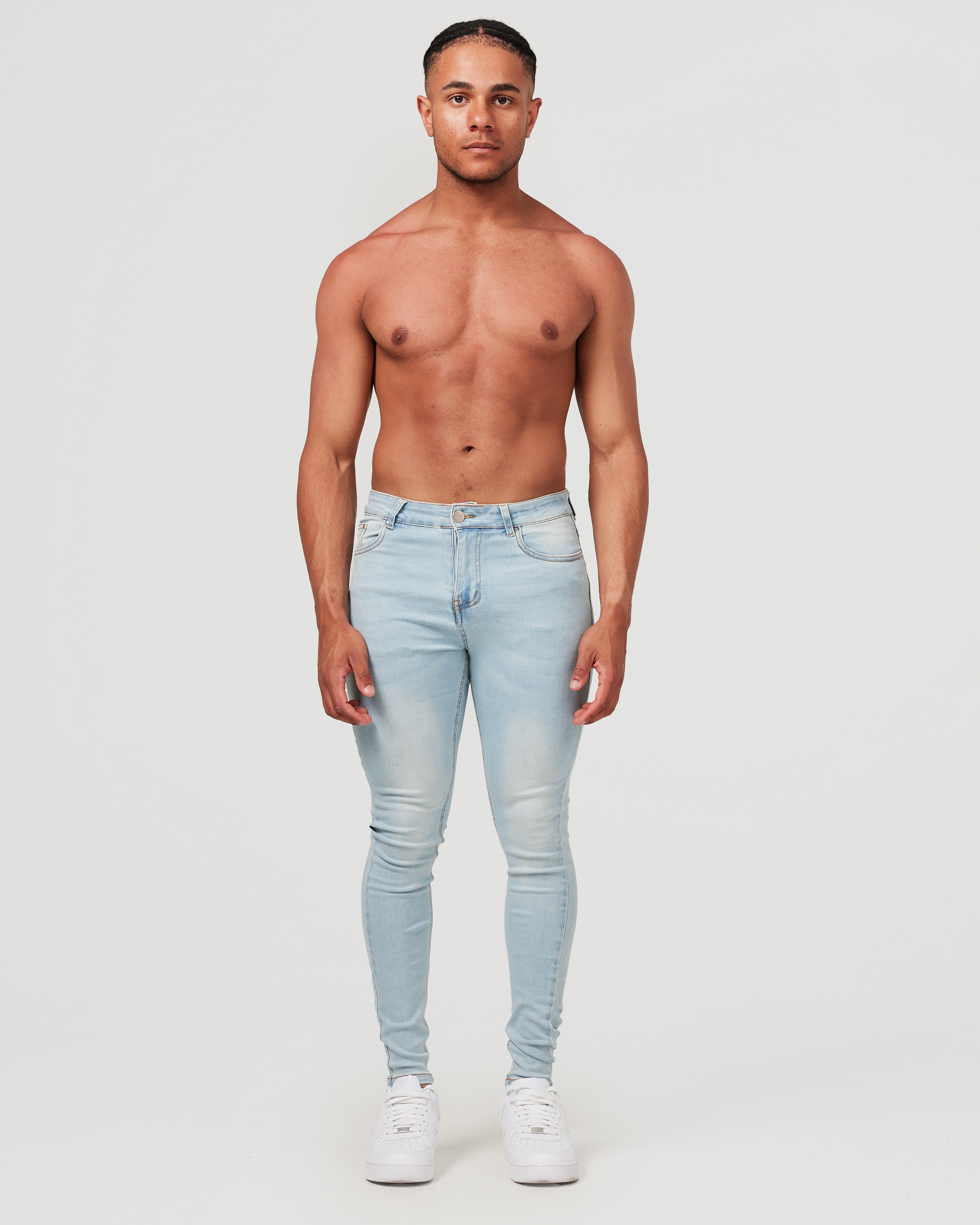 Front of Light Blue Jeans for men