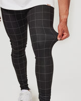 Stretching Pants with Black Check Pattern