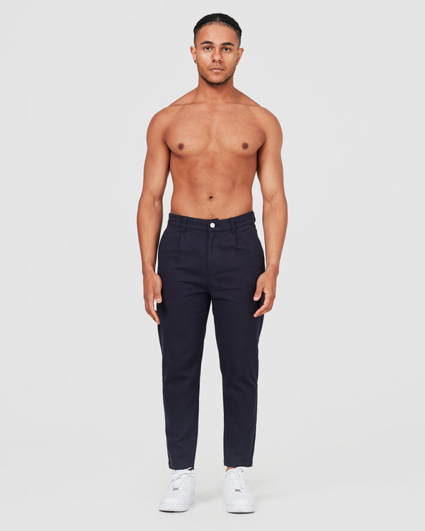 Front of Navy Cropped Pants